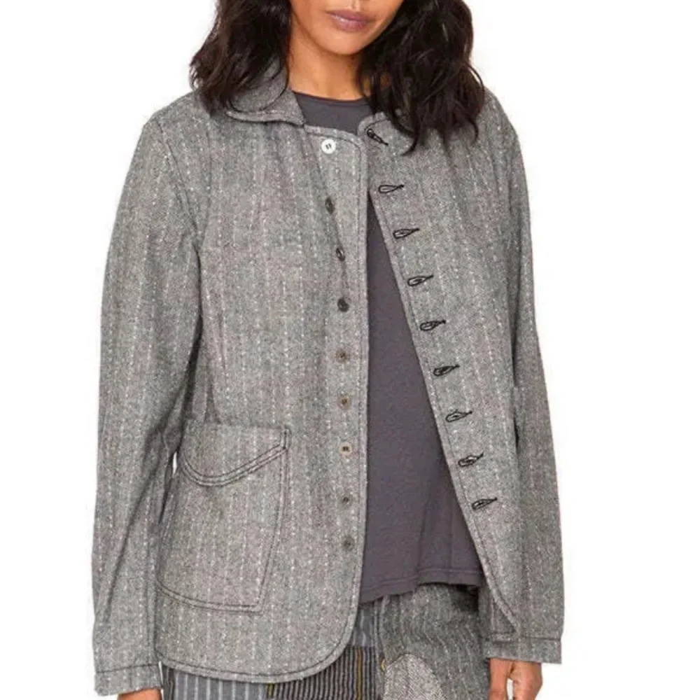 FREE PEOPLE Sandrine Rose Gray Empire Wool Blend Button Front
Jacket NWT - Picture 2 of 14